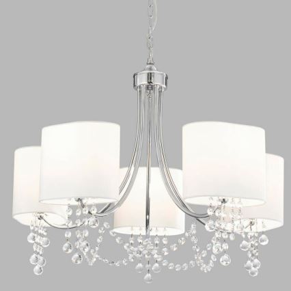 Searchlight - Crystal chandelier on a chain NINA 5xE14/60W/230V