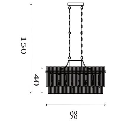 Searchlight - LARA Chain-hung Chandelier 8xE27/60W/230V