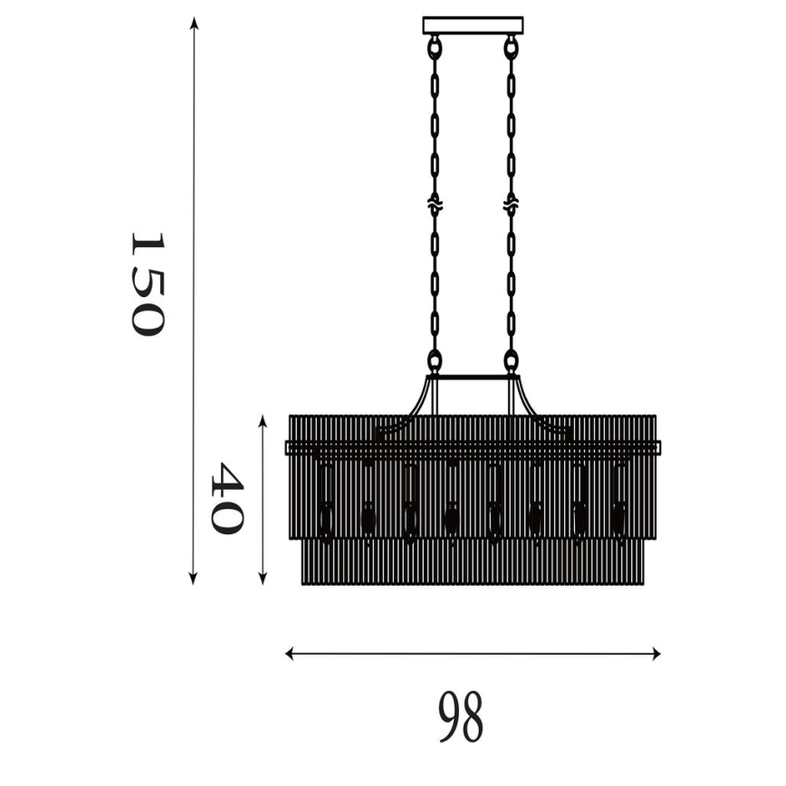 Searchlight - LARA Chain-hung Chandelier 8xE27/60W/230V