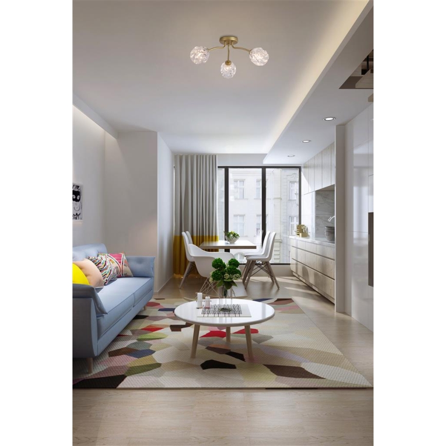 Searchlight - Flush-mount chandelier ASTRAL 3xG9/33W/230V gold