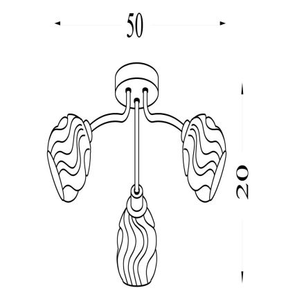 Searchlight - Flush-mount chandelier ASTRAL 3xG9/33W/230V gold
