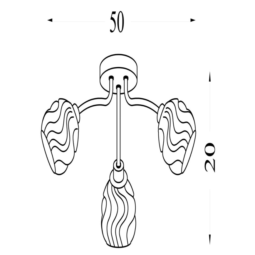 Searchlight - Flush-mount chandelier ASTRAL 3xG9/33W/230V gold
