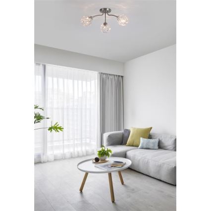 Searchlight - ASTRAL flush-mount chandelier 3xG9/33W/230V matte chrome