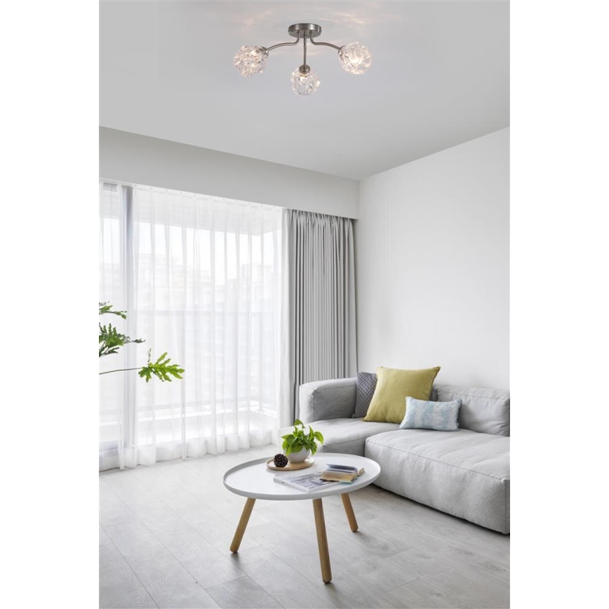 Searchlight - ASTRAL flush-mount chandelier 3xG9/33W/230V matte chrome