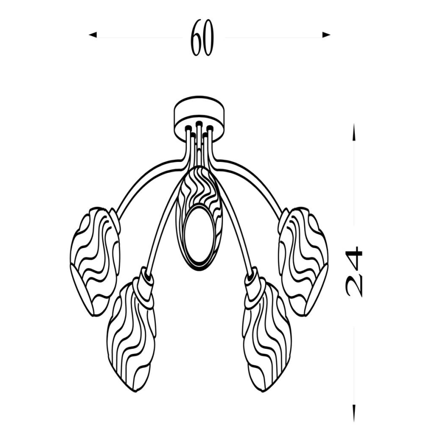 Searchlight - ASTRAL Surface-Mounted Chandelier 5xG9/33W/230V, Gold