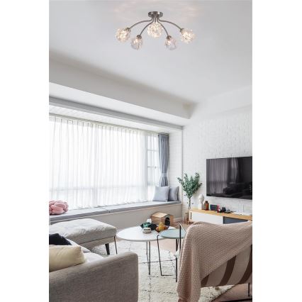 Searchlight - Flush-mount chandelier ASTRAL 5xG9/33W/230V matte chrome