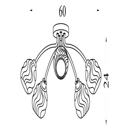 Searchlight - Flush-mount chandelier ASTRAL 5xG9/33W/230V matte chrome