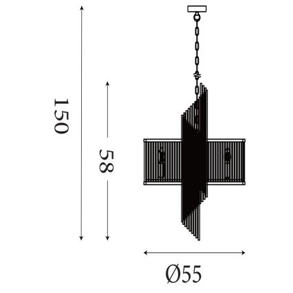 Searchlight - LARA Chain-Hung Chandelier 6 x E14/60W/230V