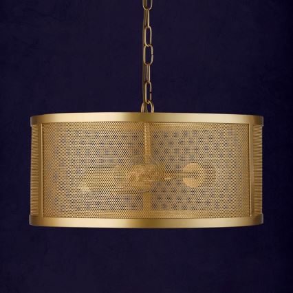 Searchlight - Chandelier on a chain FISHNET 3xE27/60W/230V golden