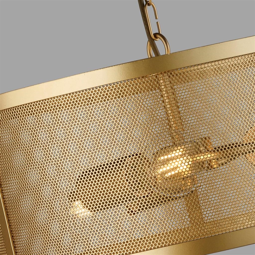 Searchlight - Chandelier on a chain FISHNET 3xE27/60W/230V golden