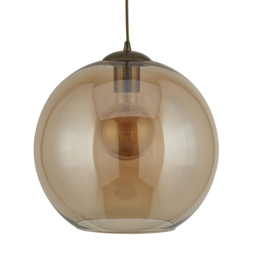 Searchlight - Chandelier on a string BALL 1xE27/60W/230V brown