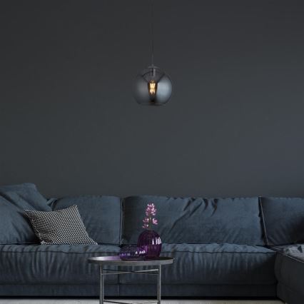 Searchlight - Chandelier on a string BALL 1xE27/60W/230V silver