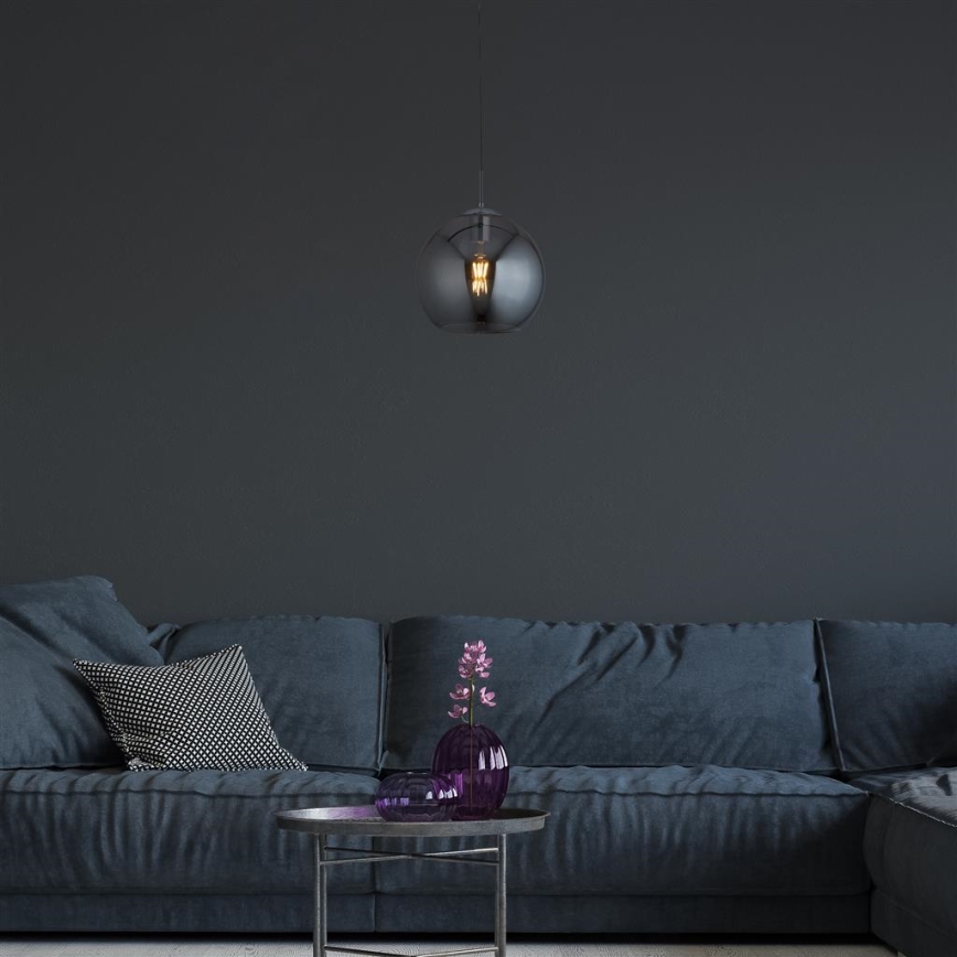 Searchlight - Chandelier on a string BALL 1xE27/60W/230V silver
