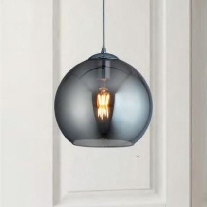 Searchlight - Chandelier on a string BALL 1xE27/60W/230V silver