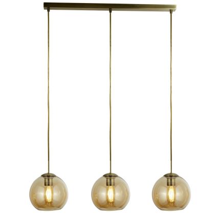 Searchlight - Chandelier on a string PENDANT 3xE27/40W/230V golden