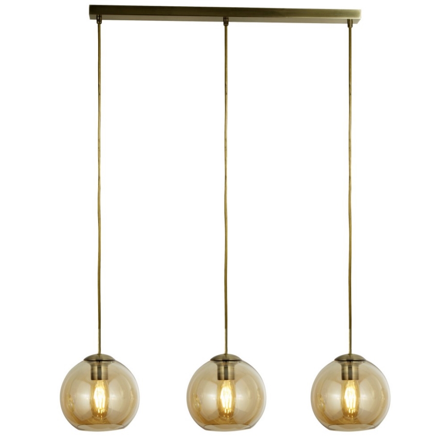 Searchlight - Chandelier on a string PENDANT 3xE27/40W/230V golden