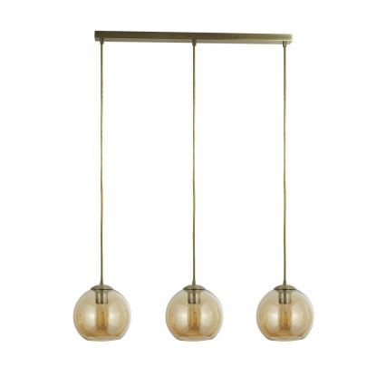 Searchlight - Chandelier on a string PENDANT 3xE27/40W/230V golden