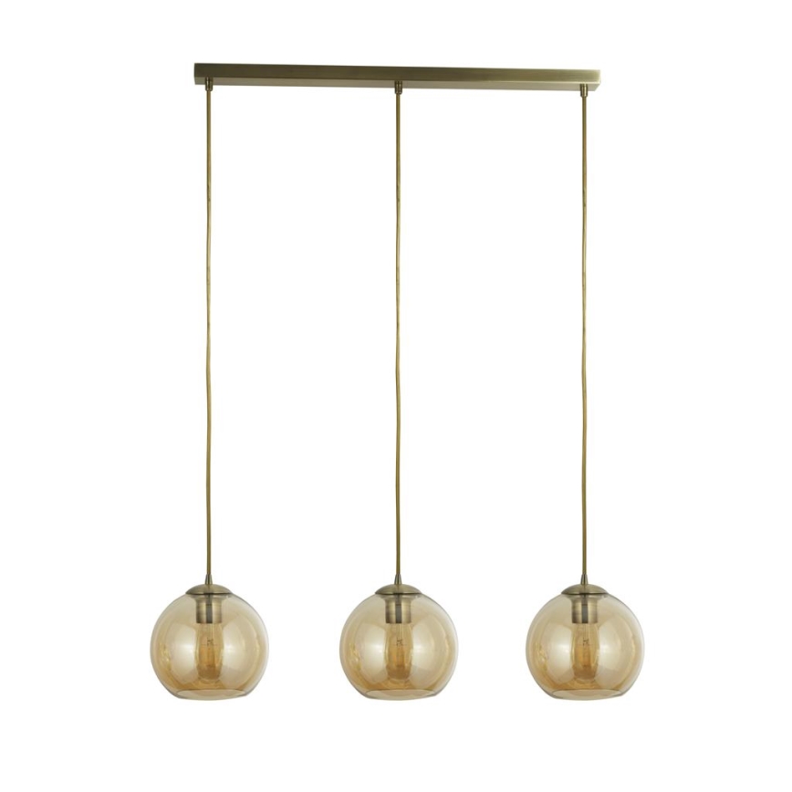 Searchlight - Chandelier on a string PENDANT 3xE27/40W/230V golden