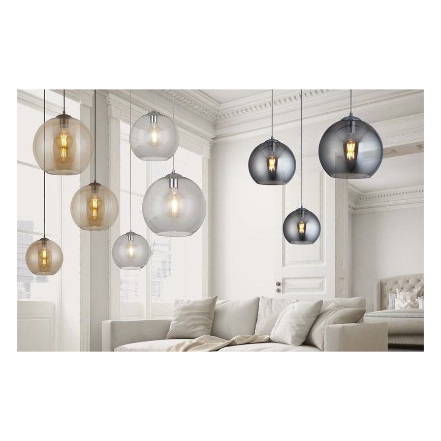 Searchlight - Chandelier on a string BALL 1xE27/60W/230V brown