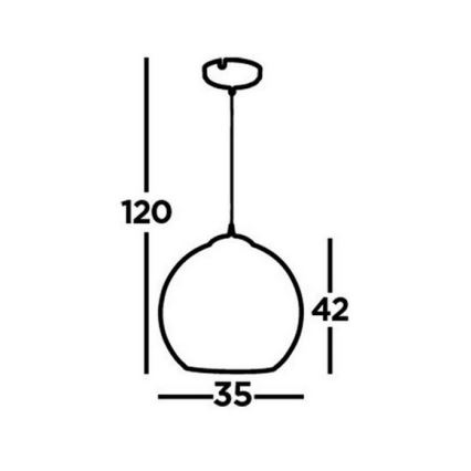 Searchlight - Chandelier on a string BALLS 1xE27/60W/230V brass
