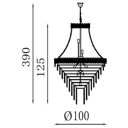 Searchlight - LOUIS PHILLIPE Chain-Hung Chandelier 28 x E14/60W/230V