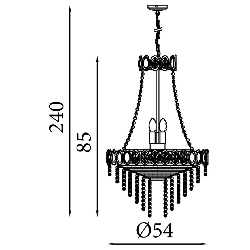 Searchlight - Chain-hung chandelier LOUIS PHILLIPE 8xE14/60W/230V