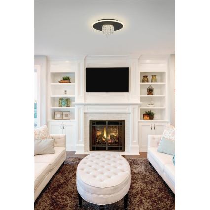 Searchlight - LED Dimmable Ceiling Light DELUGE LED/20W/230V dia. 31.5 cm black