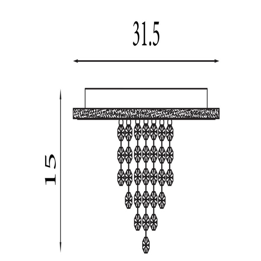 Searchlight - LED Dimmable Ceiling Light DELUGE LED/20W/230V dia. 31.5 cm black