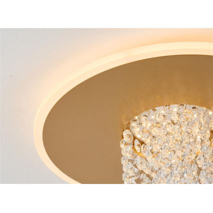 Searchlight - LED Dimmable Ceiling Light DELUGE LED/20W/230V Ø31.5 cm Gold