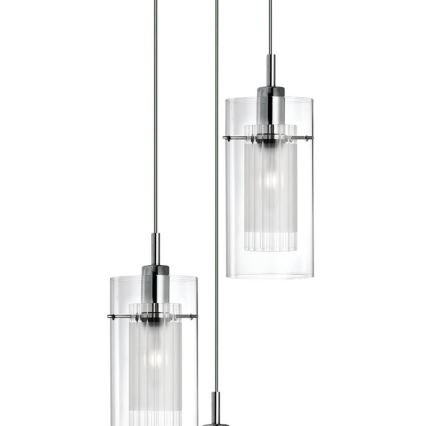 Searchlight - Chandelier on a string DUO 3xE14/60W/230V matte chrome