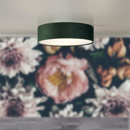 Searchlight - Ceiling light DRUM PLEAT 2xE27/15W/230V green