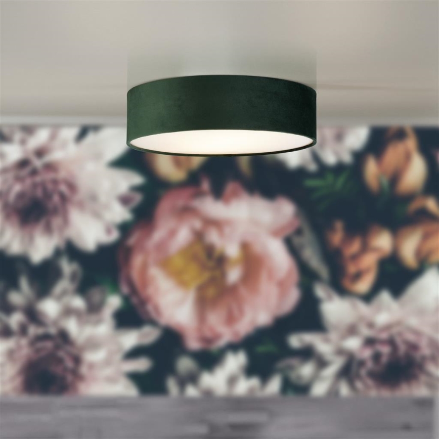 Searchlight - Ceiling light DRUM PLEAT 2xE27/15W/230V green