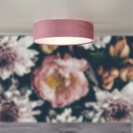 Searchlight - Ceiling light DRUM PLEAT 2xE27/15W/230V pink