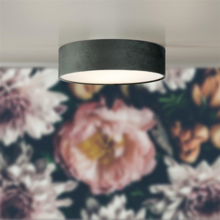 Searchlight - DRUM ceiling light 3xE27/60W/230V grey