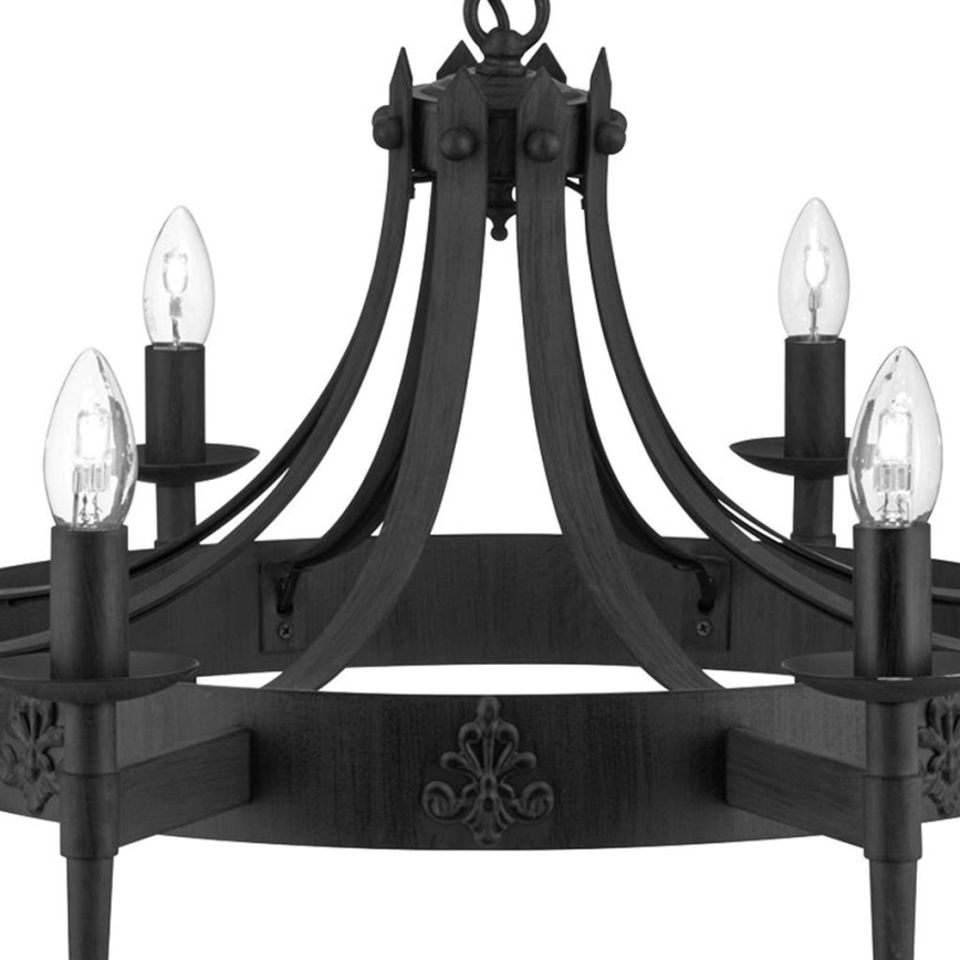 Searchlight - CARTWHEEL Chain-Hung Chandelier 8xE14/60W/230V, Black