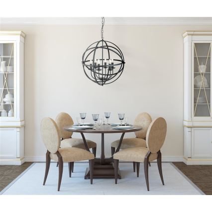 Searchlight - Chain-hung chandelier ORBIT 6xE14/60W/230V black