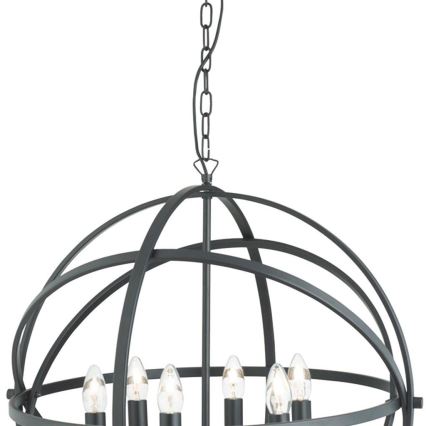 Searchlight - Chain-hung chandelier ORBIT 6xE14/60W/230V black
