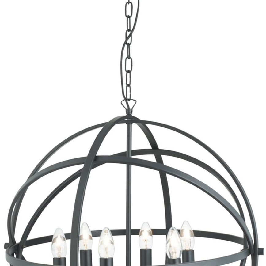 Searchlight - Chain-hung chandelier ORBIT 6xE14/60W/230V black