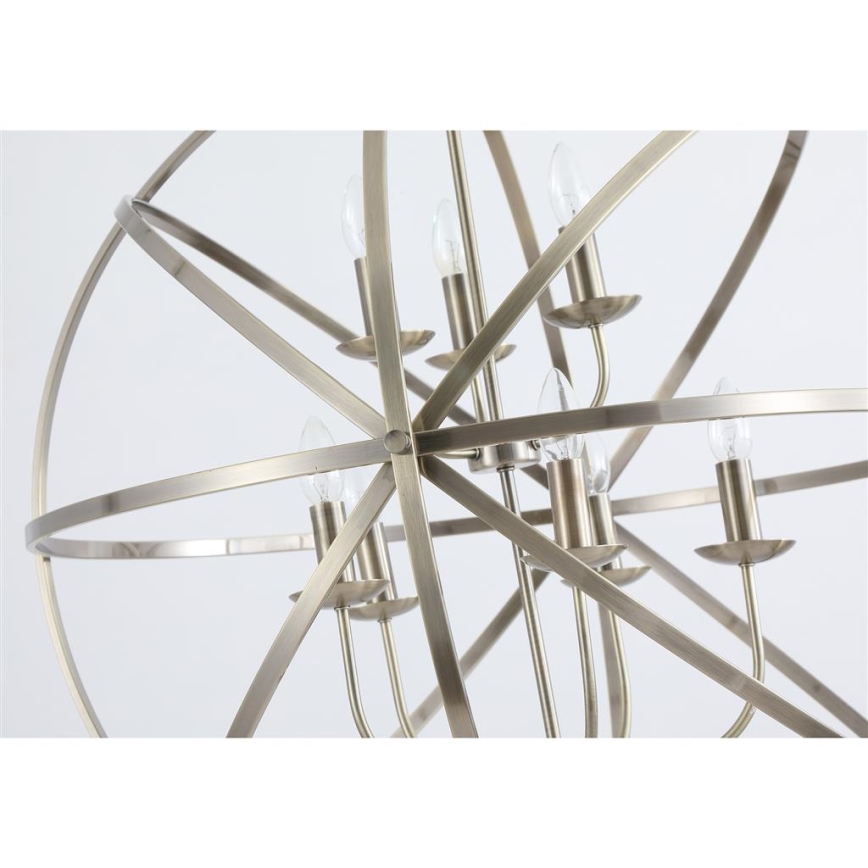 Searchlight - Chain-hung chandelier ORBIT 8xE14/60W/230V brass