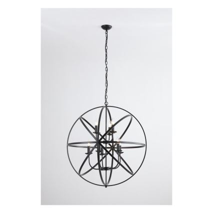 Searchlight - ORBIT Chain-Hung Chandelier 8xE14/60W/230V Black