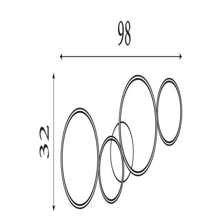 Searchlight - Dimmable LED ceiling light CIRQUE LED/37W/230V 3000K 33x97 cm