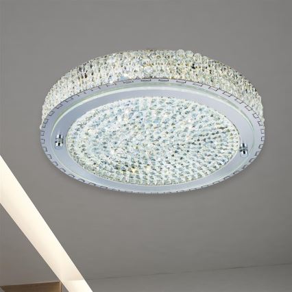 Searchlight - LED Ceiling light FLUSH LED/24W/230V d. 40 cm chrome