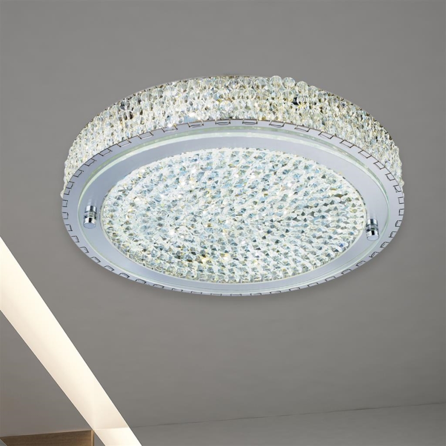 Searchlight - LED Ceiling light FLUSH LED/24W/230V d. 40 cm chrome