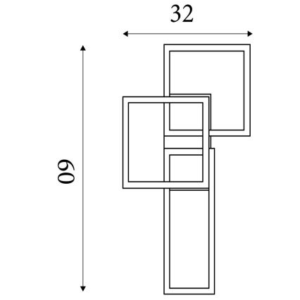 Searchlight - LED Dimmable Ceiling Light WALL ART II LED/30W/230V 32x60 cm