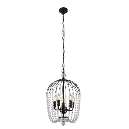 Searchlight - Chandelier on a chain SHOWER 5xE14/60W/230V black