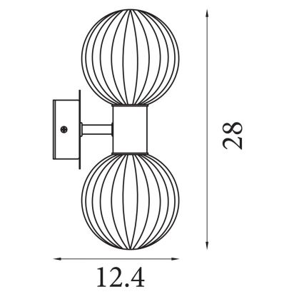 Searchlight - LUMINSPHERE Wall Light 2xG9/7W/230V Brass