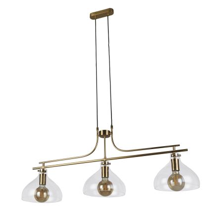 Searchlight - Chandelier on a string MARGARITA 3xE27/60W/230V brass