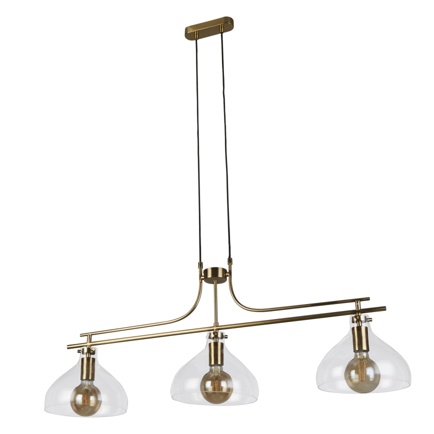 Searchlight - Chandelier on a string MARGARITA 3xE27/60W/230V brass