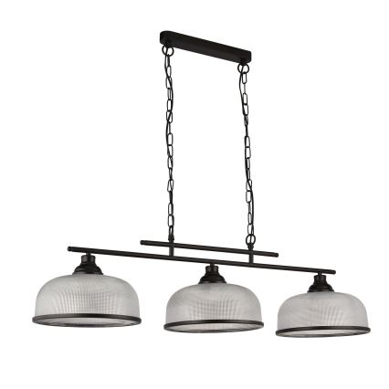 Searchlight - Chandelier on a chain BISTRO 3xE27/60W/230V black