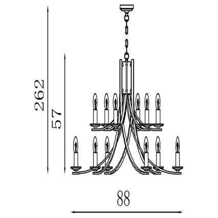 Searchlight - ASCONA Chain-Hung Chandelier 12xE14/60W/230V